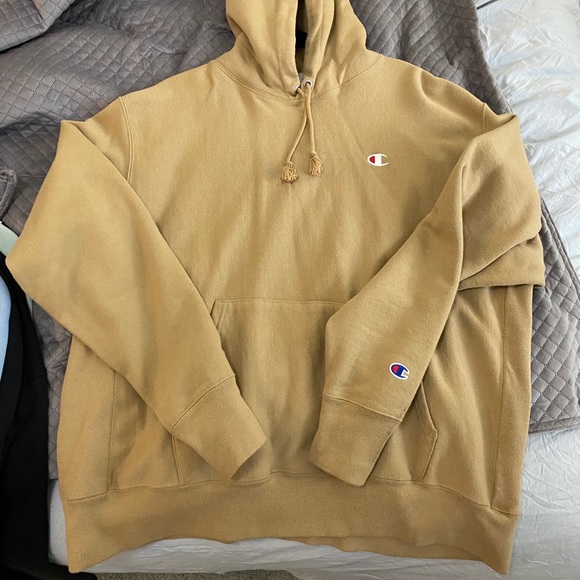 champion reverse weave hoodie sweatshirt taupe